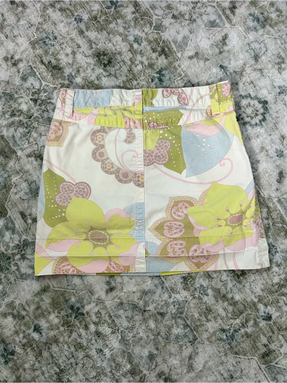 Gap Jeans Floral Mini Skirt White Pink Green Y2K  (Size 8/10 Approx)